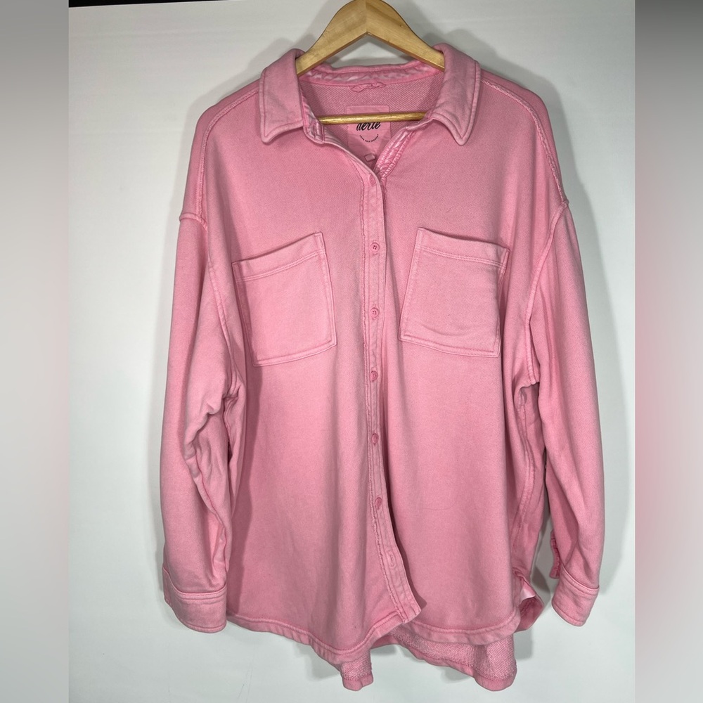 aerie Pink Button-Down Shirt